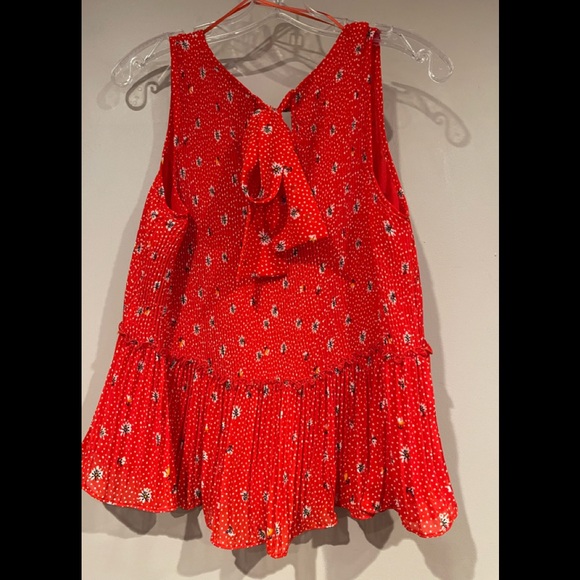 Zara trf Fully lined pleated top with tie in the back. EUC - Picture 3 of 4